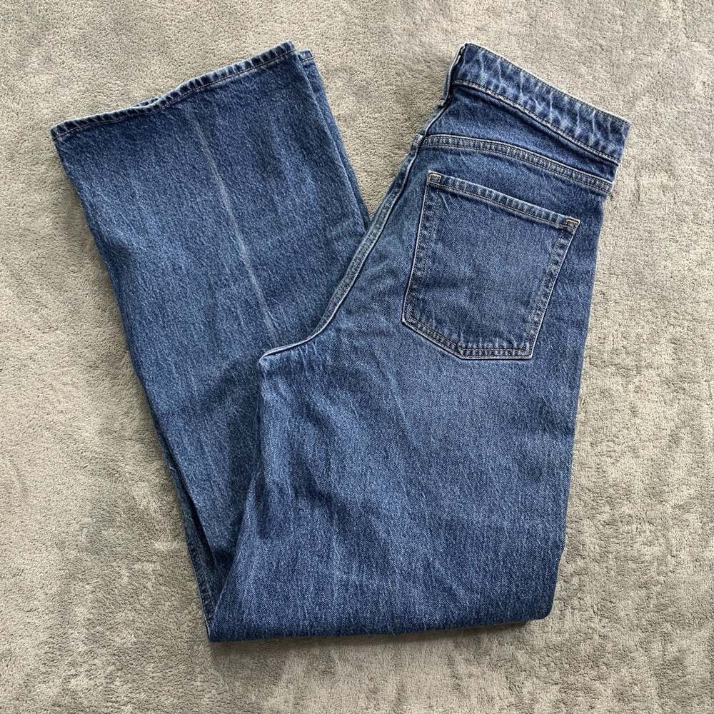Old Navy Sky-Hi Wide Leg Jeans Womens 4 Blue Medium Wash Denim Casual Boho